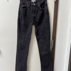 Re/Done Dark Gray Straight Jeans